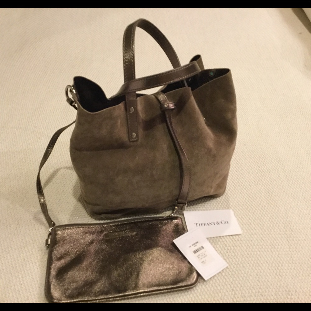 Tiffany small brown suede bag.